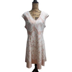 Ronni Nicole‎ Elegant Floral Lace Overlay Cap Sleeve Fit & Flare Dress Size 14